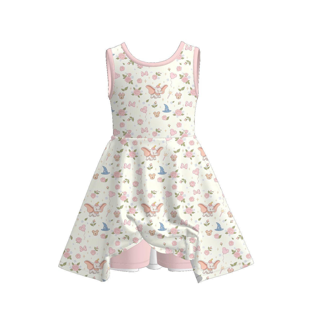 （Pre Order+Prepack Zone）Girls Cartoon Print Skort Dress,Set（Mix Size）