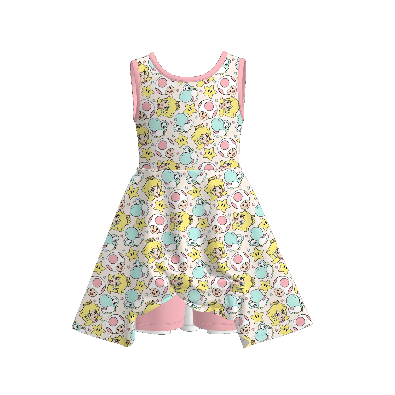 （Pre Order+Prepack Zone）Girls Cartoon Print Skort Dress,Set（Mix Size）