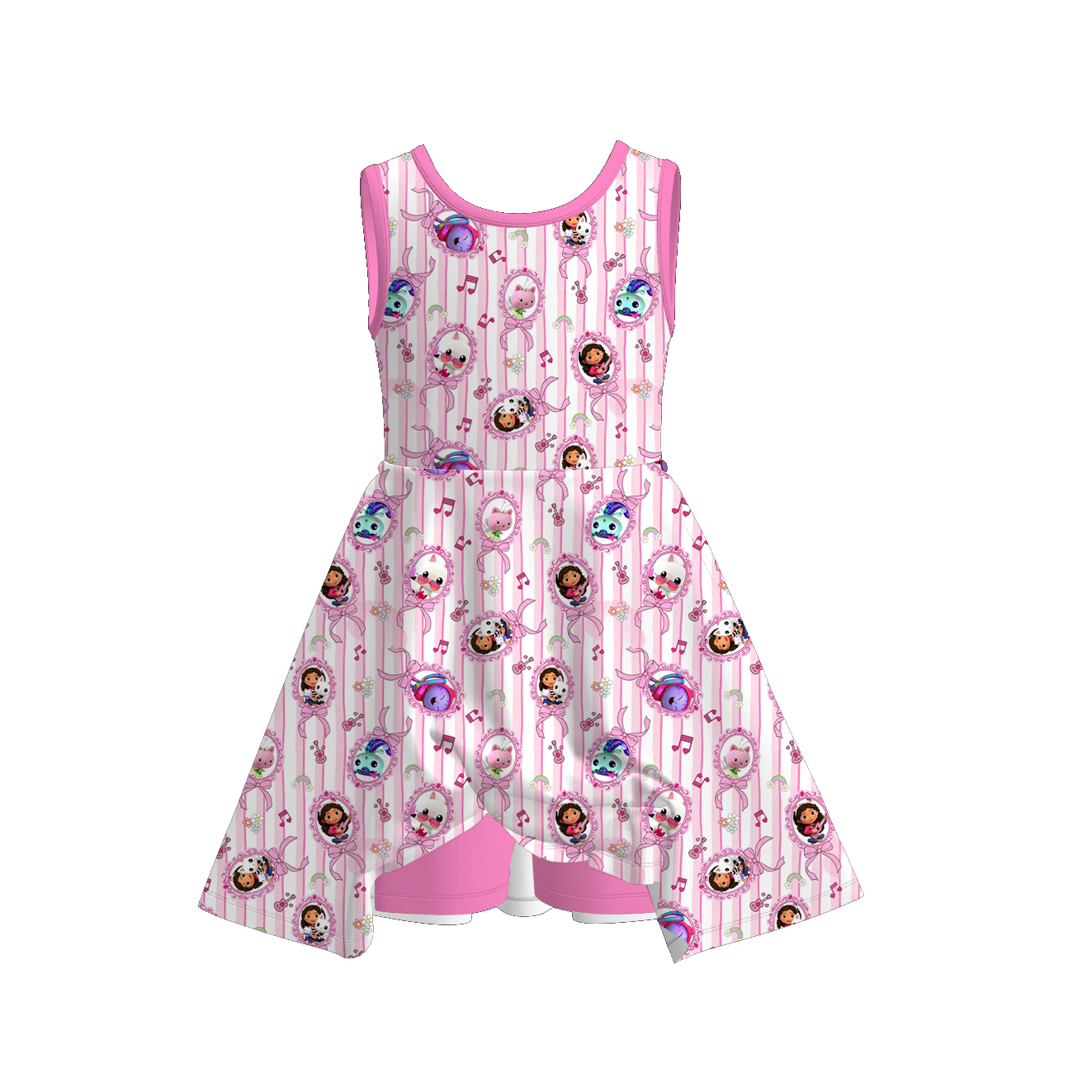 （Pre Order+Prepack Zone）Girls Cartoon Print Skort Dress,Set（Mix Size）