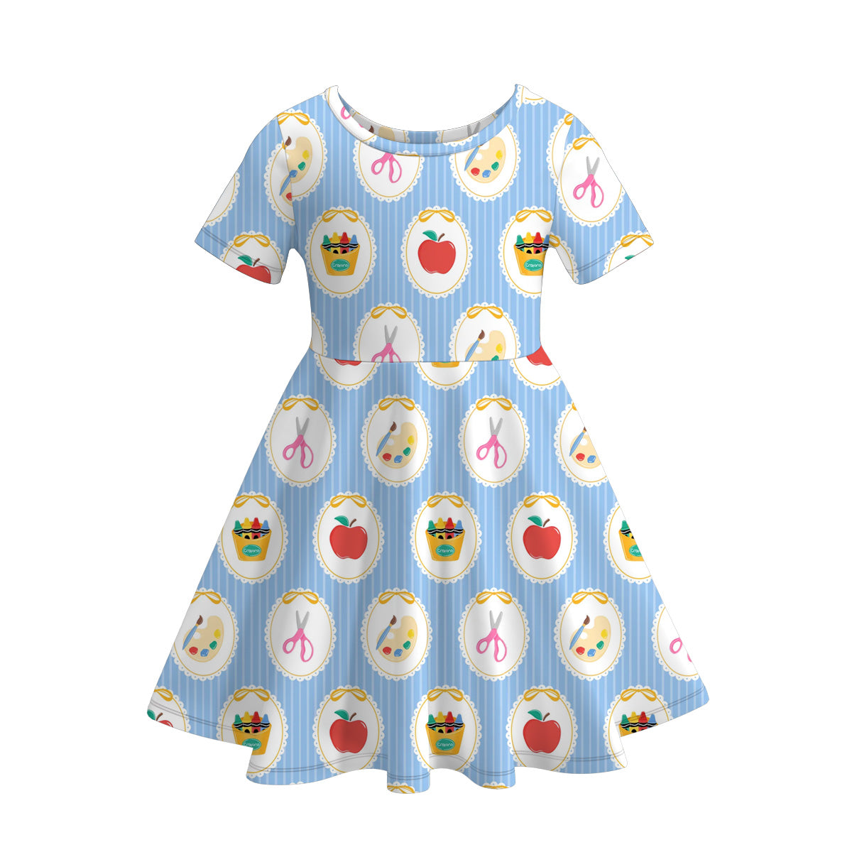 （Pre Order+Prepack Zone）Girls Summer Back To School Print Dress（Mix Size）