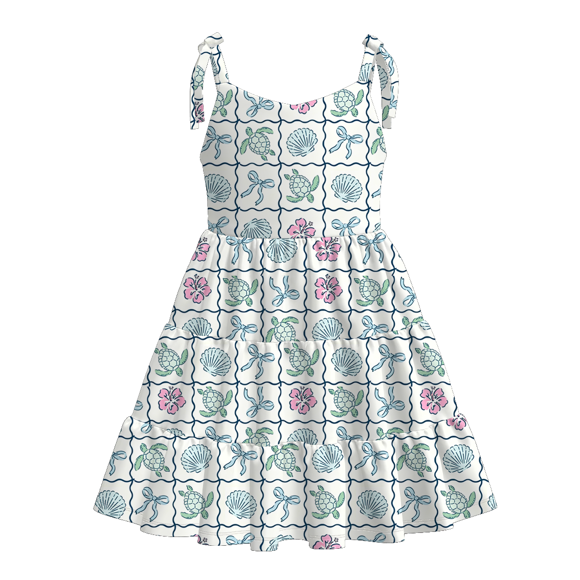 （Pre Order+Prepack Zone）Girls Spring&Summer Seaside Print Dress（Mix Size）