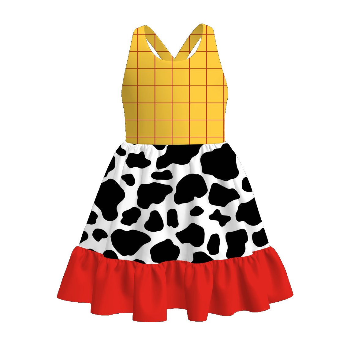 Pre Order+Prepack Zone）Girls Spring&Summer Cartoon Toy Print Dress（Mi