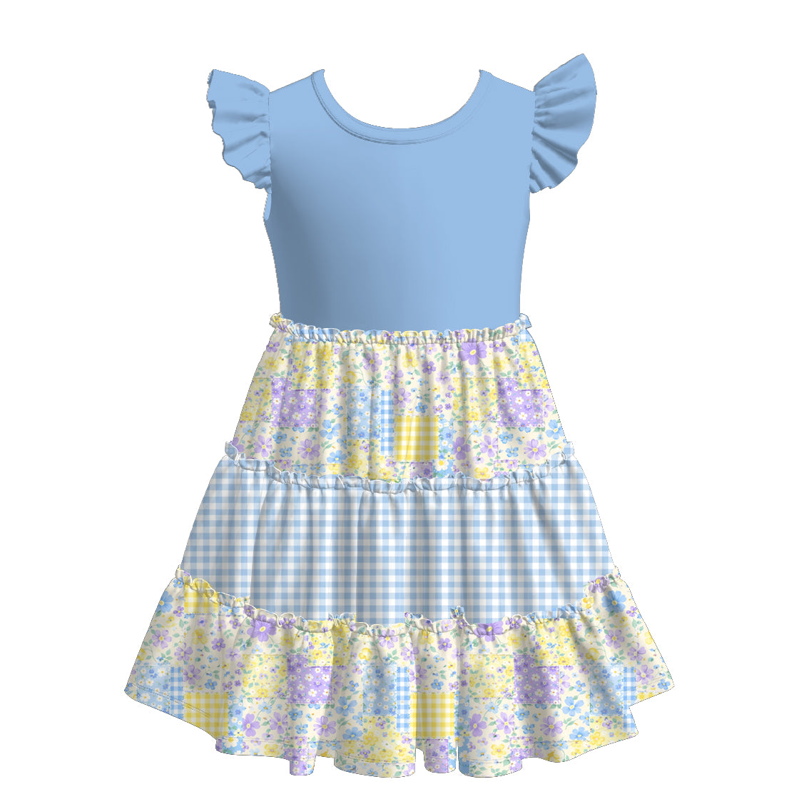 （Pre Order+Prepack Zone）Girls Spring&Summer Print Dress&Skort Set（Mix Size）