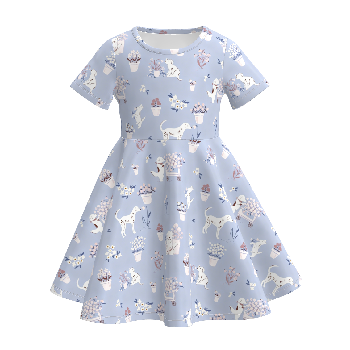 （Pre Order+Prepack Zone）Girls Spring&Summer Puppy Print Dress