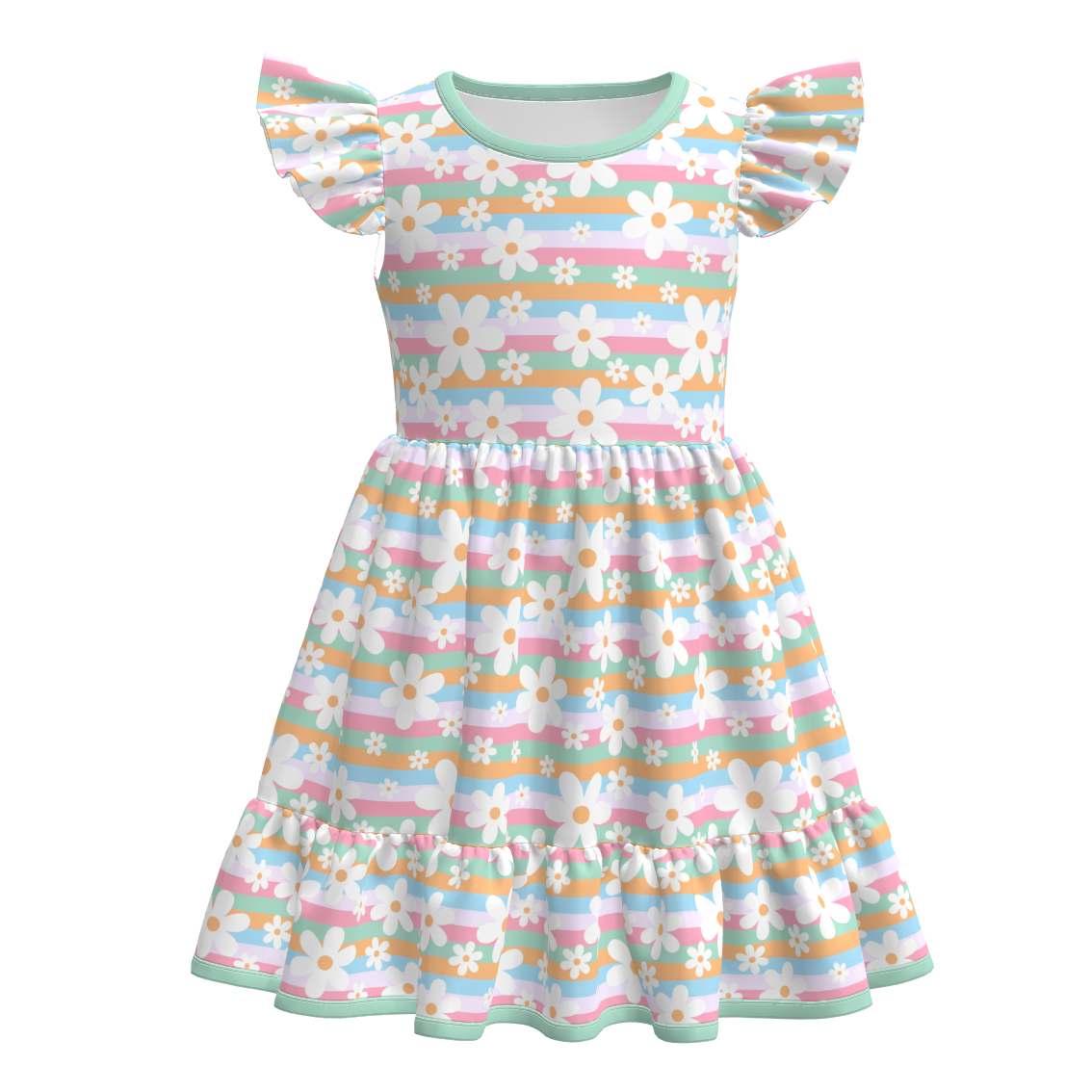 （Pre Order+Prepack Zone）Girls Summer Bee&Floral Print Dress