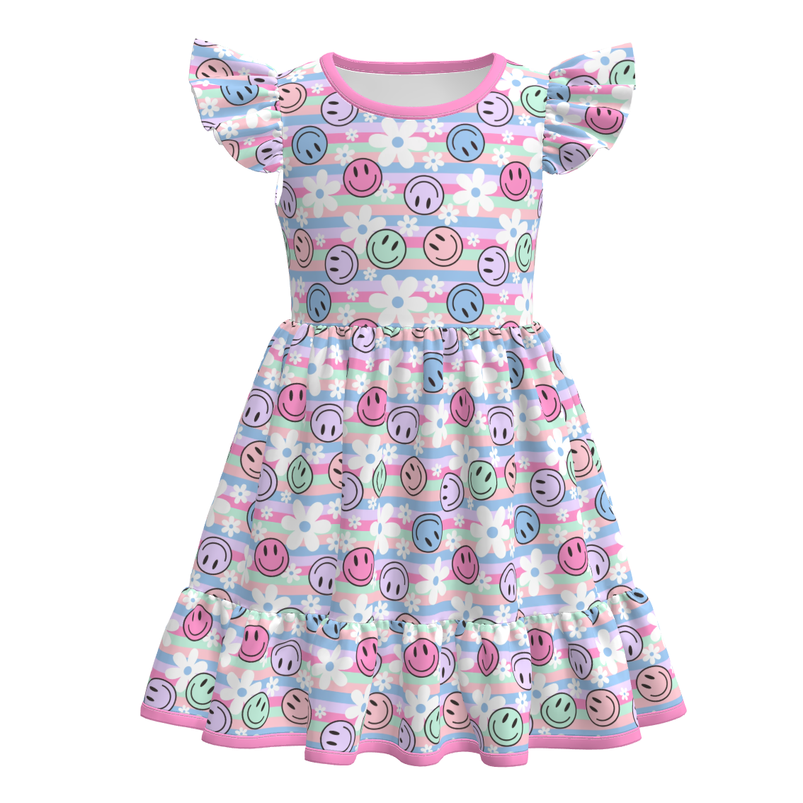 （Pre Order+Prepack Zone）Girls Summer Bee&Floral Print Dress