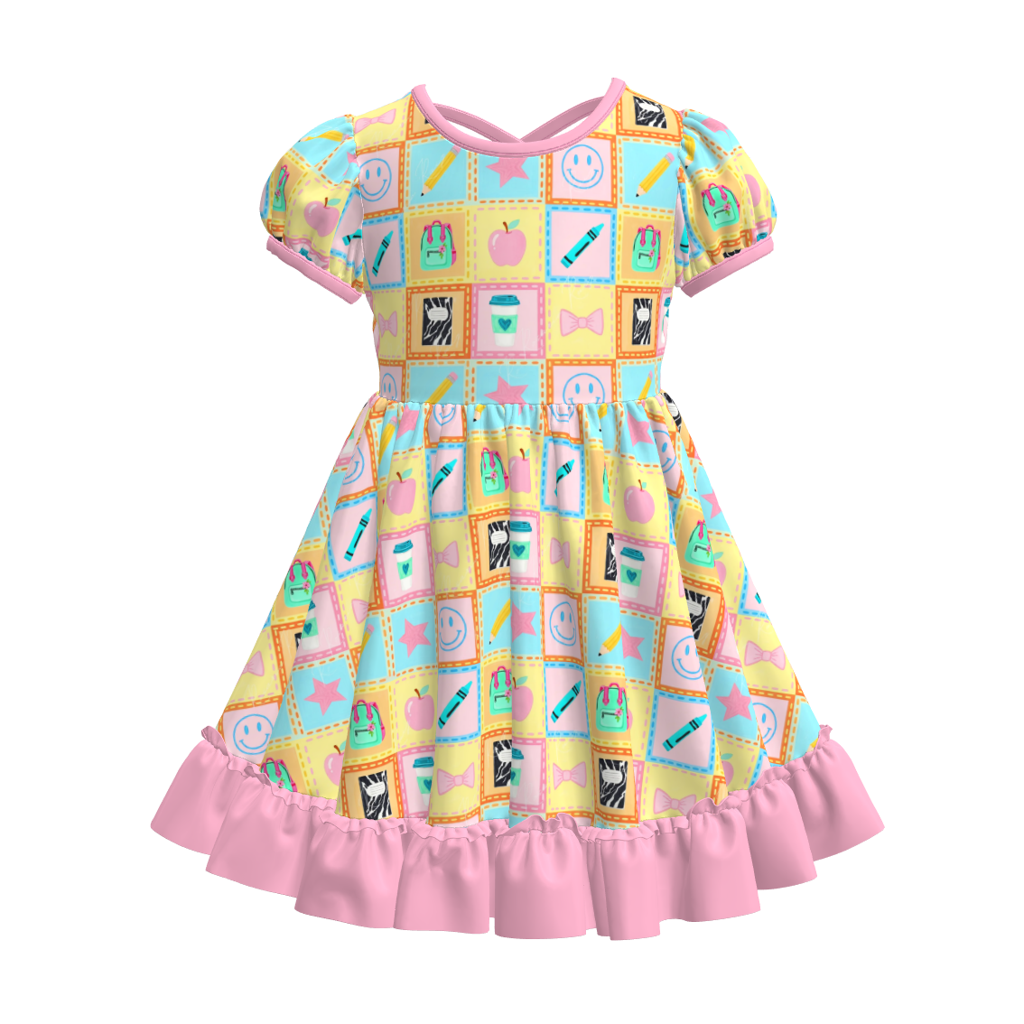 （Pre Order+Prepack Zone）Sisters Summer Back To School Print Dress&Romper
