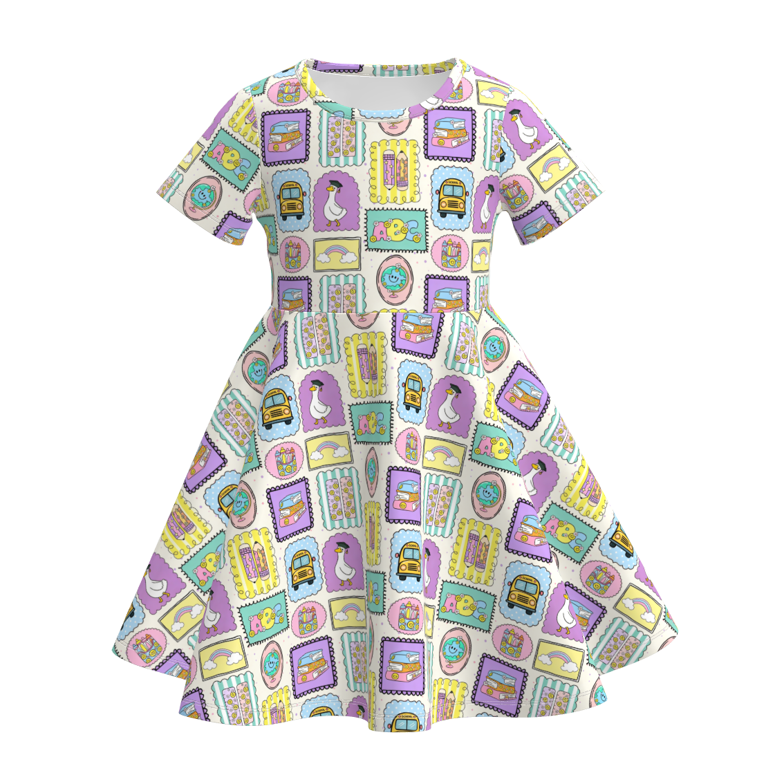 （Pre Order+Prepack Zone）Girls Summer Back To School Print Dress
