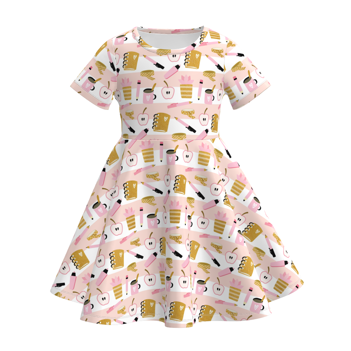 （Pre Order+Prepack Zone）Girls Summer Back To School Print Dress