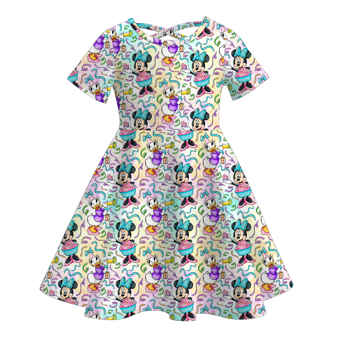 （Pre Order+Prepack Zone）Girls Summer Cartoon Print Dress