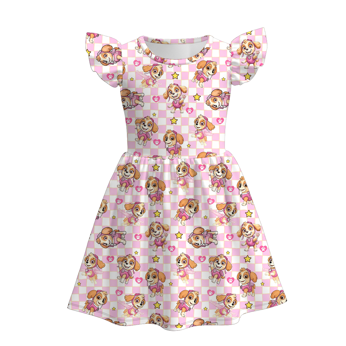 （Pre Order+Prepack Zone）Siblings Summer Cartoon Puppy Print Dress&Top