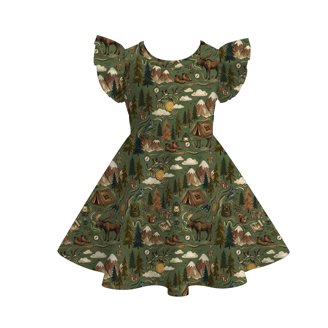 （Pre Order+Prepack Zone）Siblings Summer Camping Print Dress&Hoodie