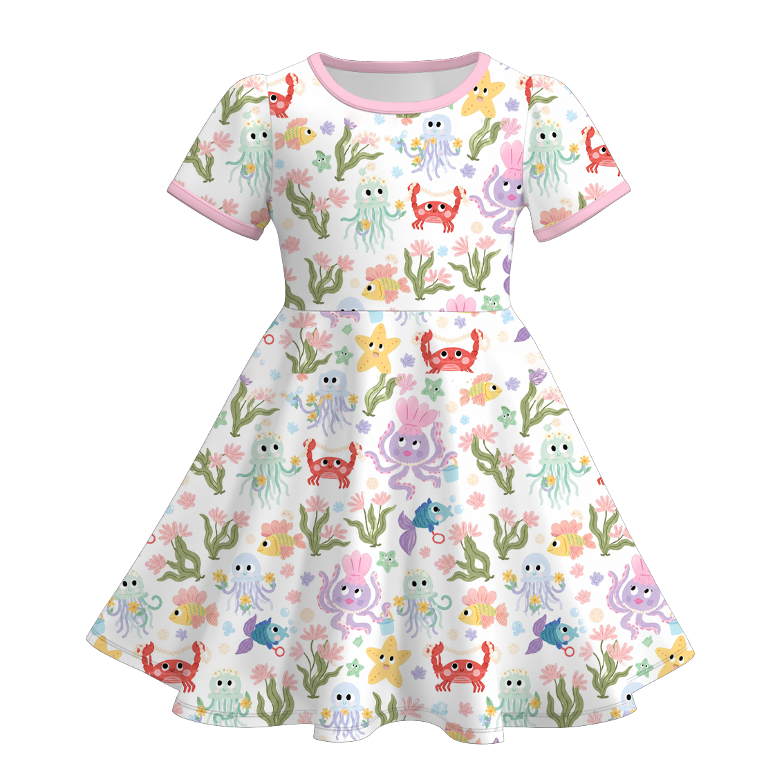 （Pre Order+Prepack Zone）Girls Summer Seaside Print Dress