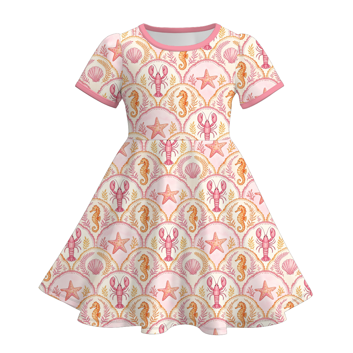 （Pre Order+Prepack Zone）Girls Summer Seaside Print Dress