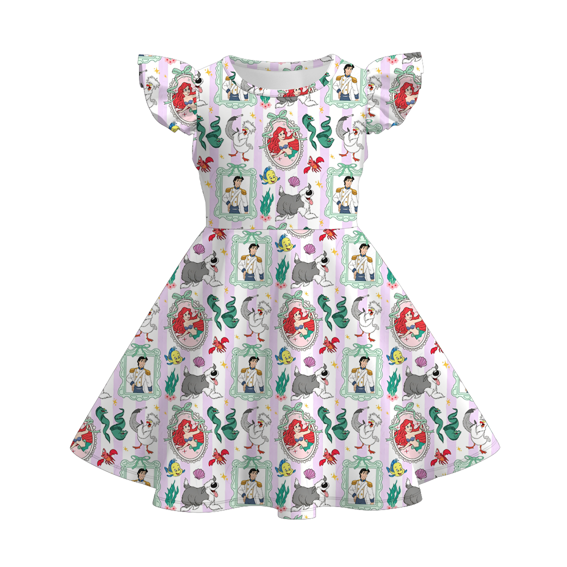 （Pre Order+Prepack Zone）Girls Summer Princess&Cartoon Print Dress