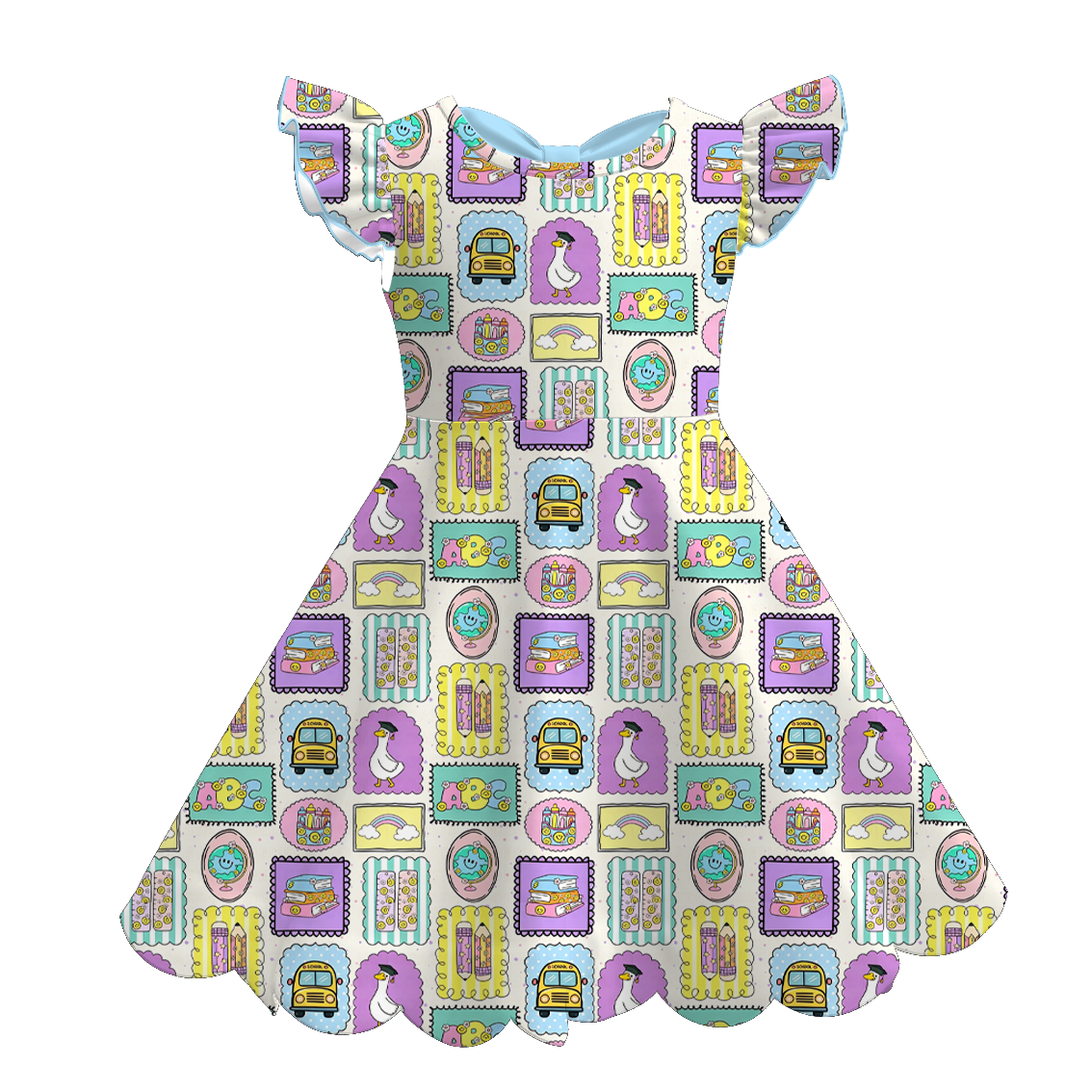 （Pre Order+Prepack Zone）Girls Summer Back To School Print Dress