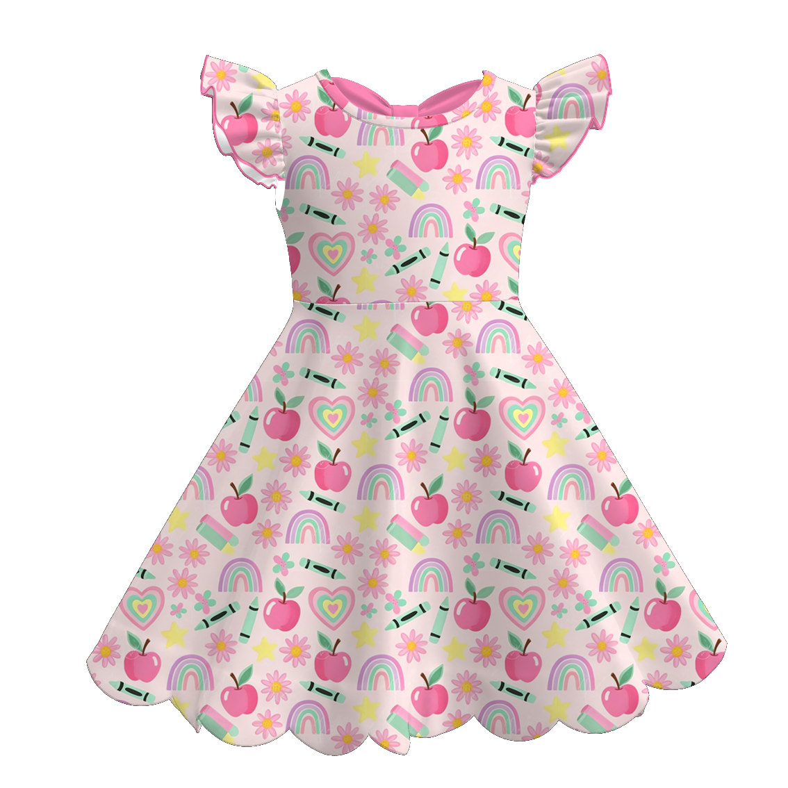 （Pre Order+Prepack Zone）Girls Summer Back To School Print Dress
