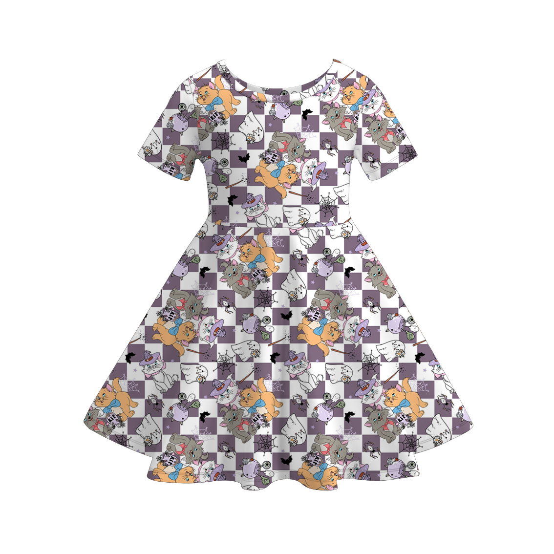 （Pre Order+Prepack Zone）Girls Halloween Cartoon Print Dress（Mix Size）