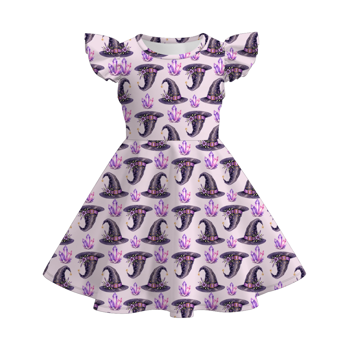 （Pre Order+Prepack Zone）Girls Halloween Pumpkin Print Dress（Mix Size）