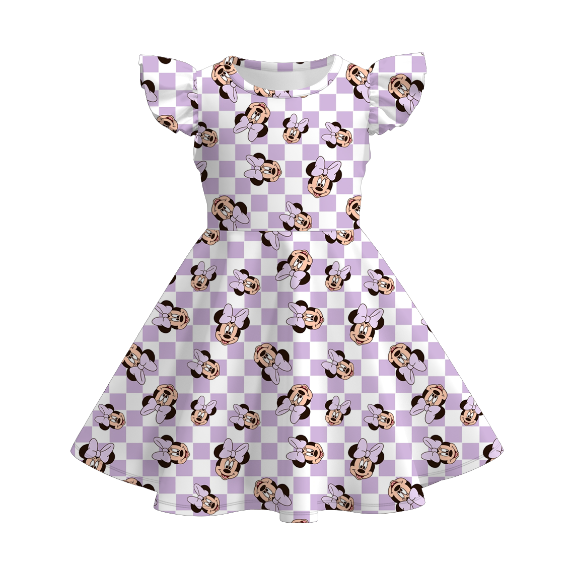 （Pre Order+Prepack Zone）Girls Summer Cartoon Print Dress&Skort Set（Mix Size）