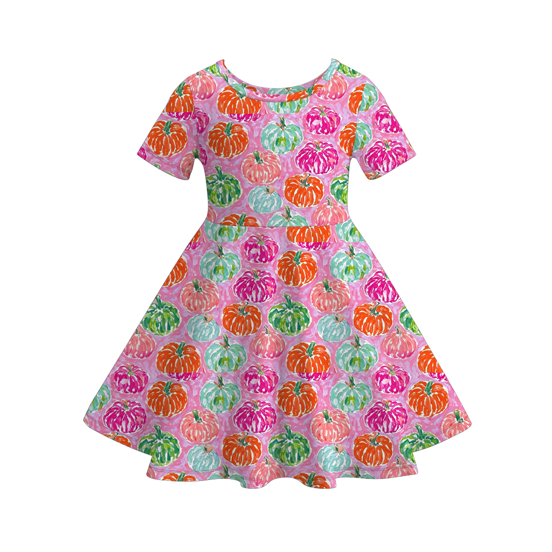 （Pre Order+Prepack Zone）Girls Fall Pumpkin Print Dress