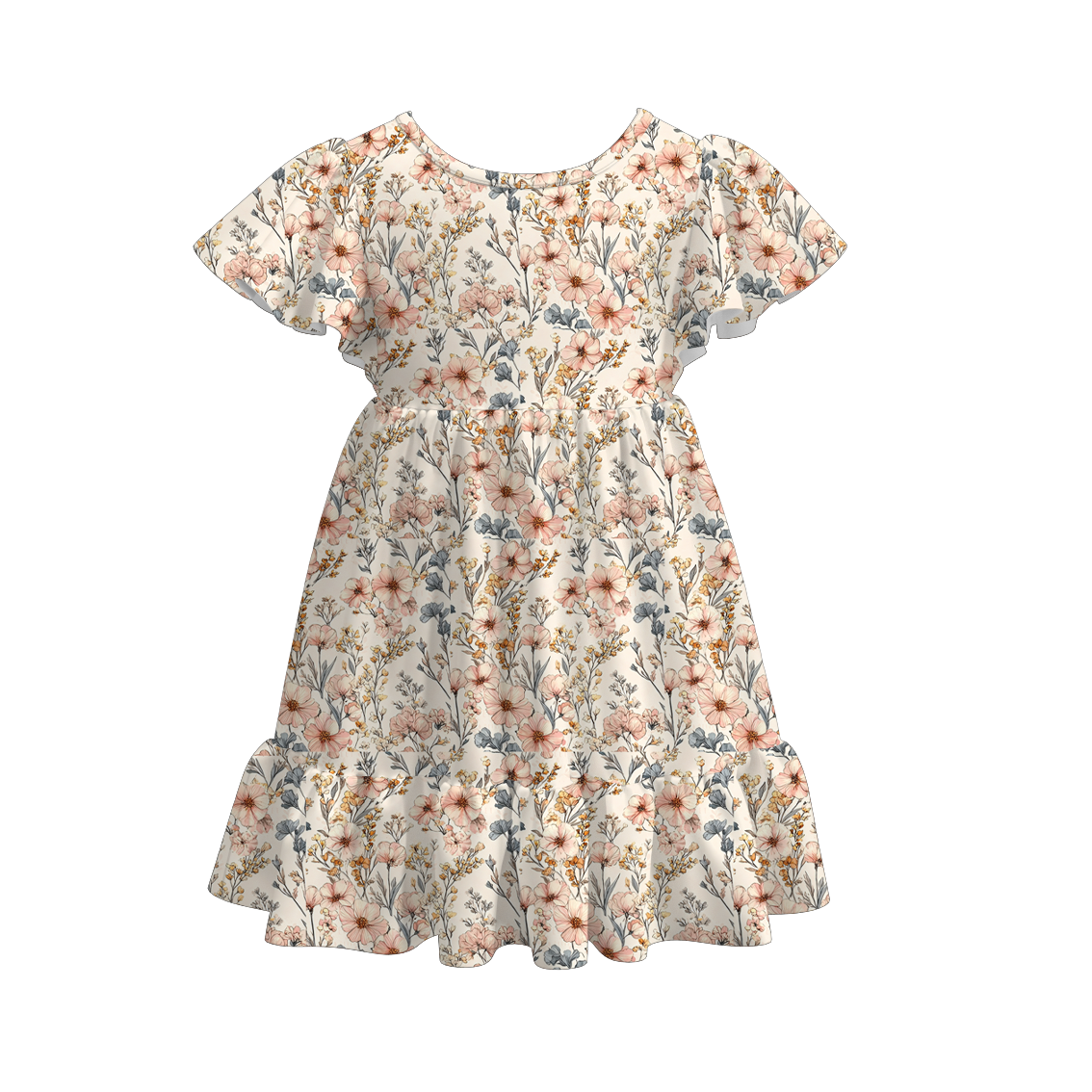 （Pre Order）Mommy and Me Fall Floral Print Dress