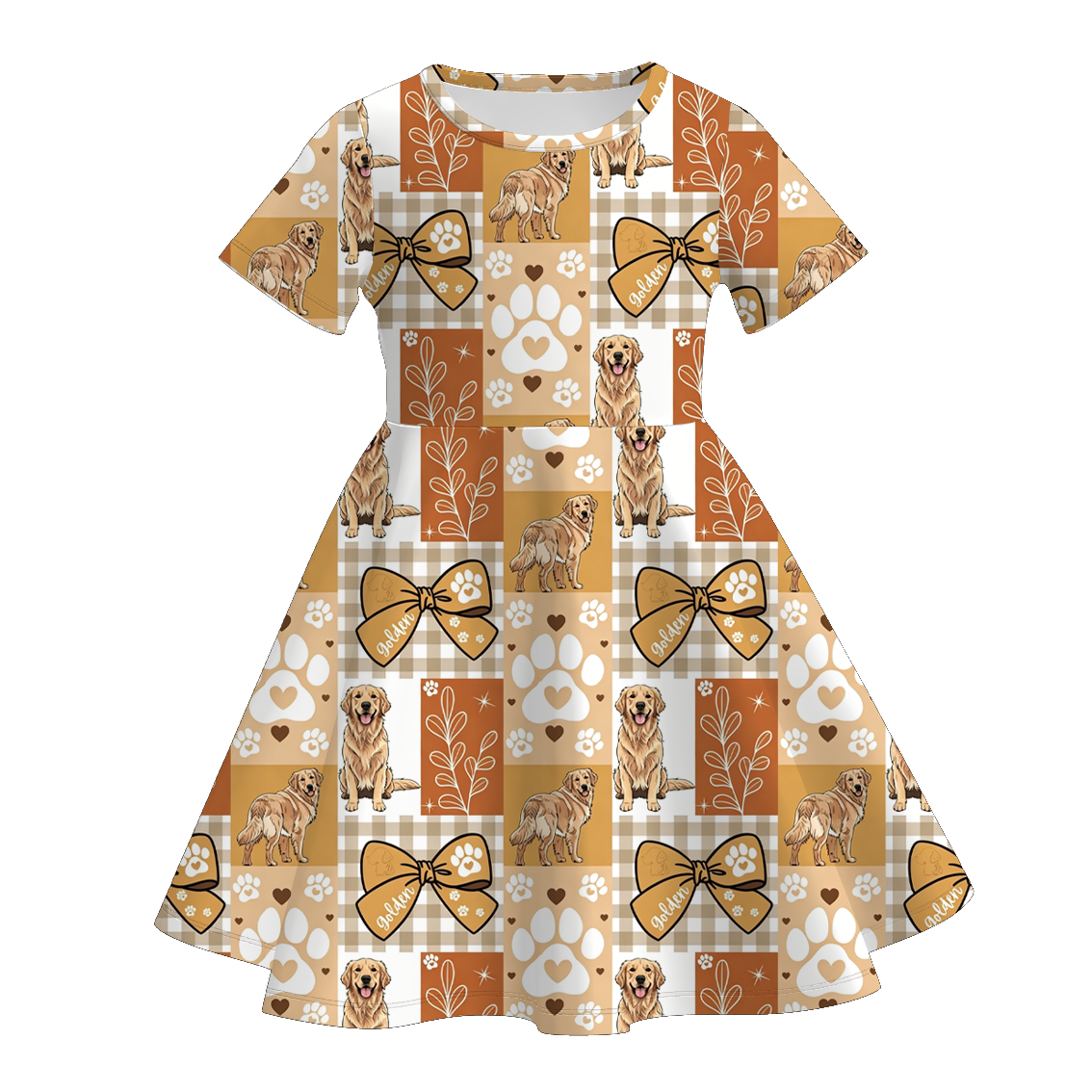 （Pre Order+Prepack Zone）Sisters Fall Puppy Print Dress&Romper