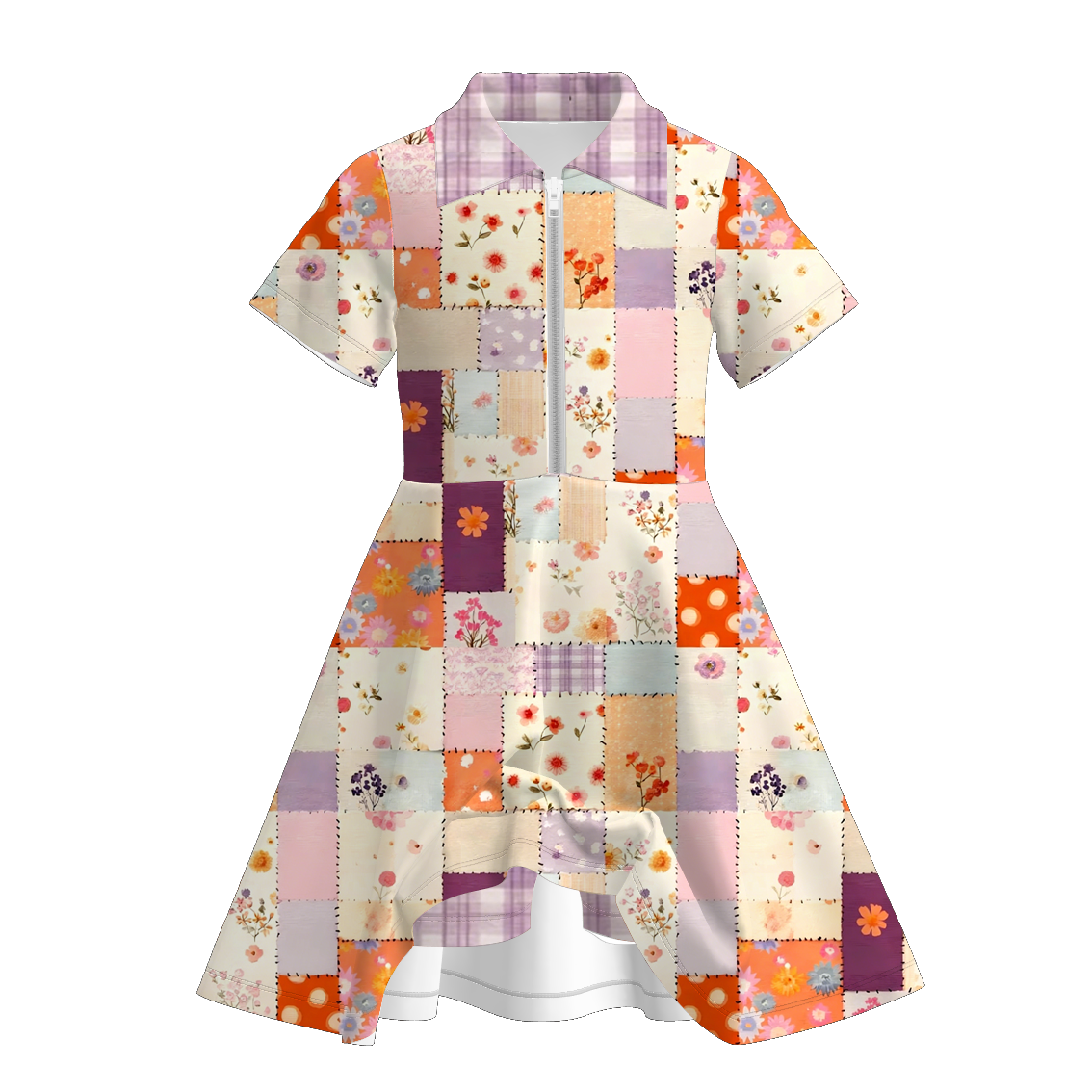 （Pre Order+Prepack Zone）Girls Fall Floral Print Skort Dress&Set