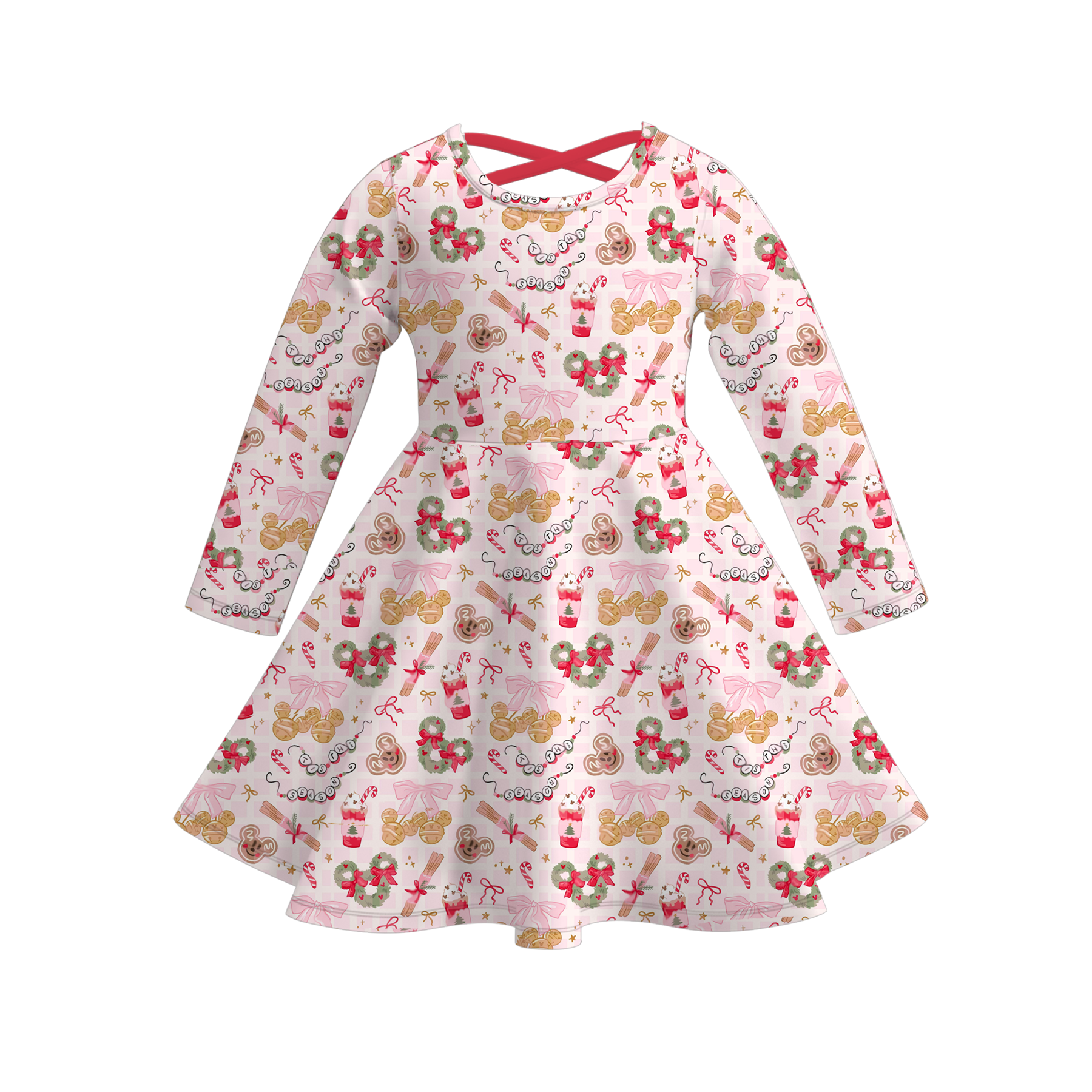（Pre Order）Girls Christmas Print Dress