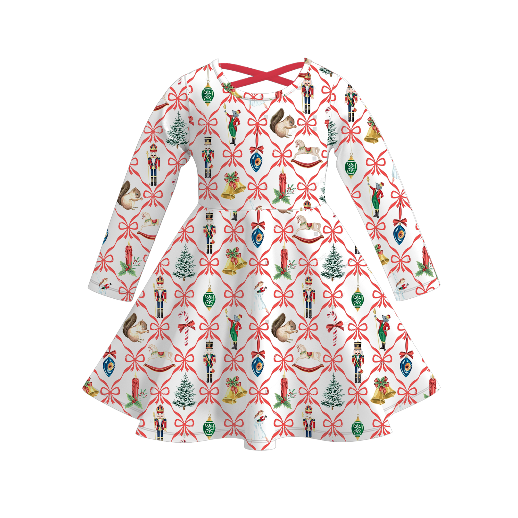 （Pre Order）Girls Christmas Print Dress