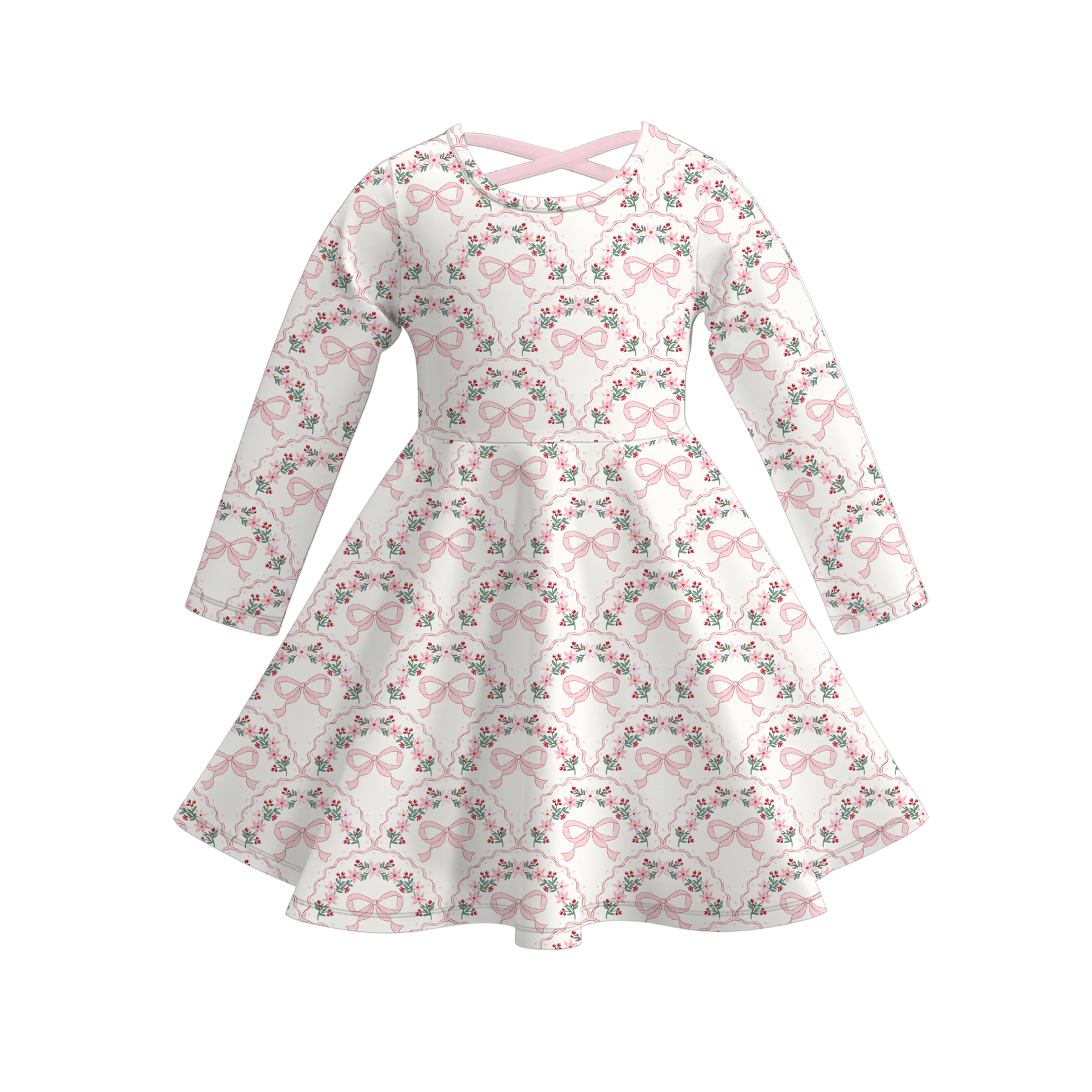 （Pre Order）Girls Christmas Print Dress