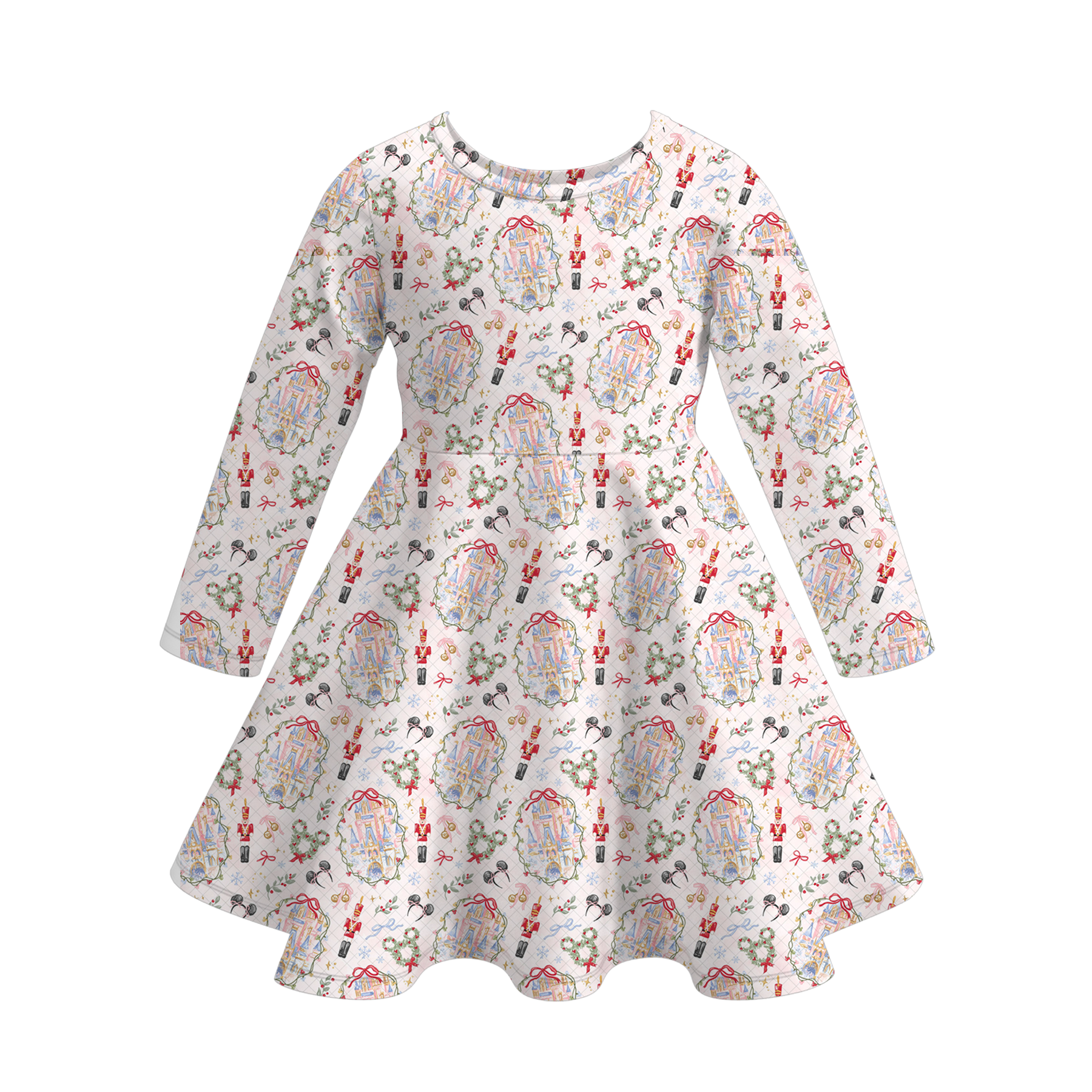 （Pre Order）Girls Christmas Print Dress