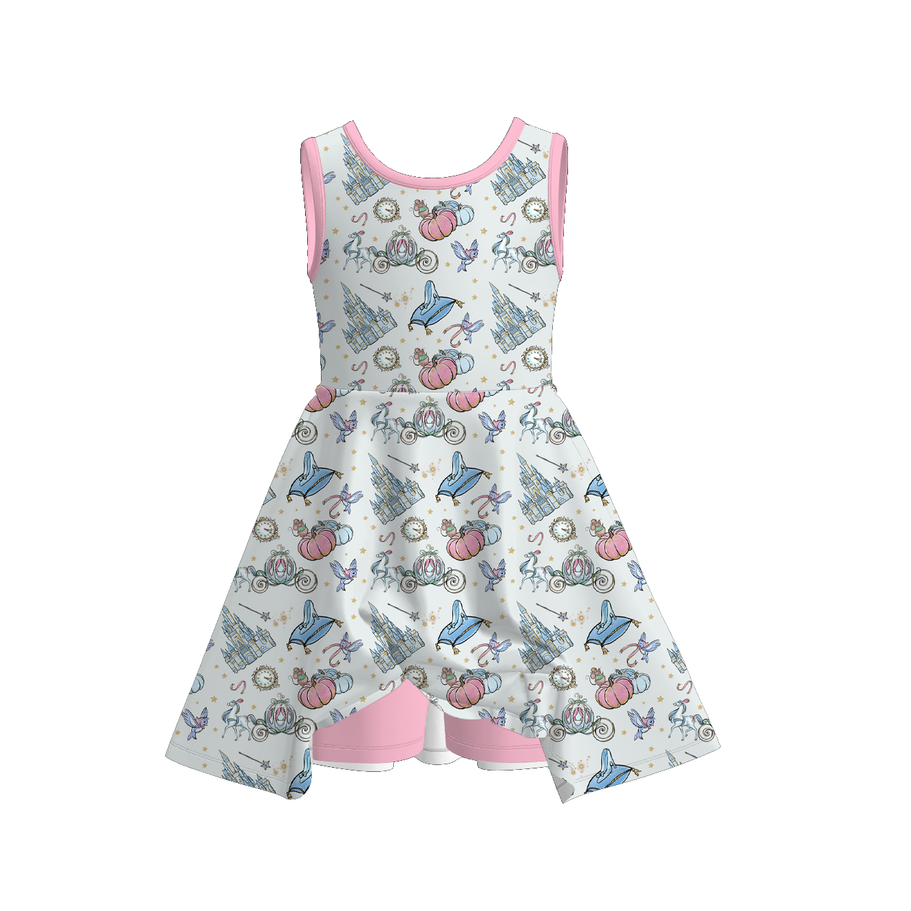 （Pre Order）Girls Fall Princess Print Skort Dress&Set