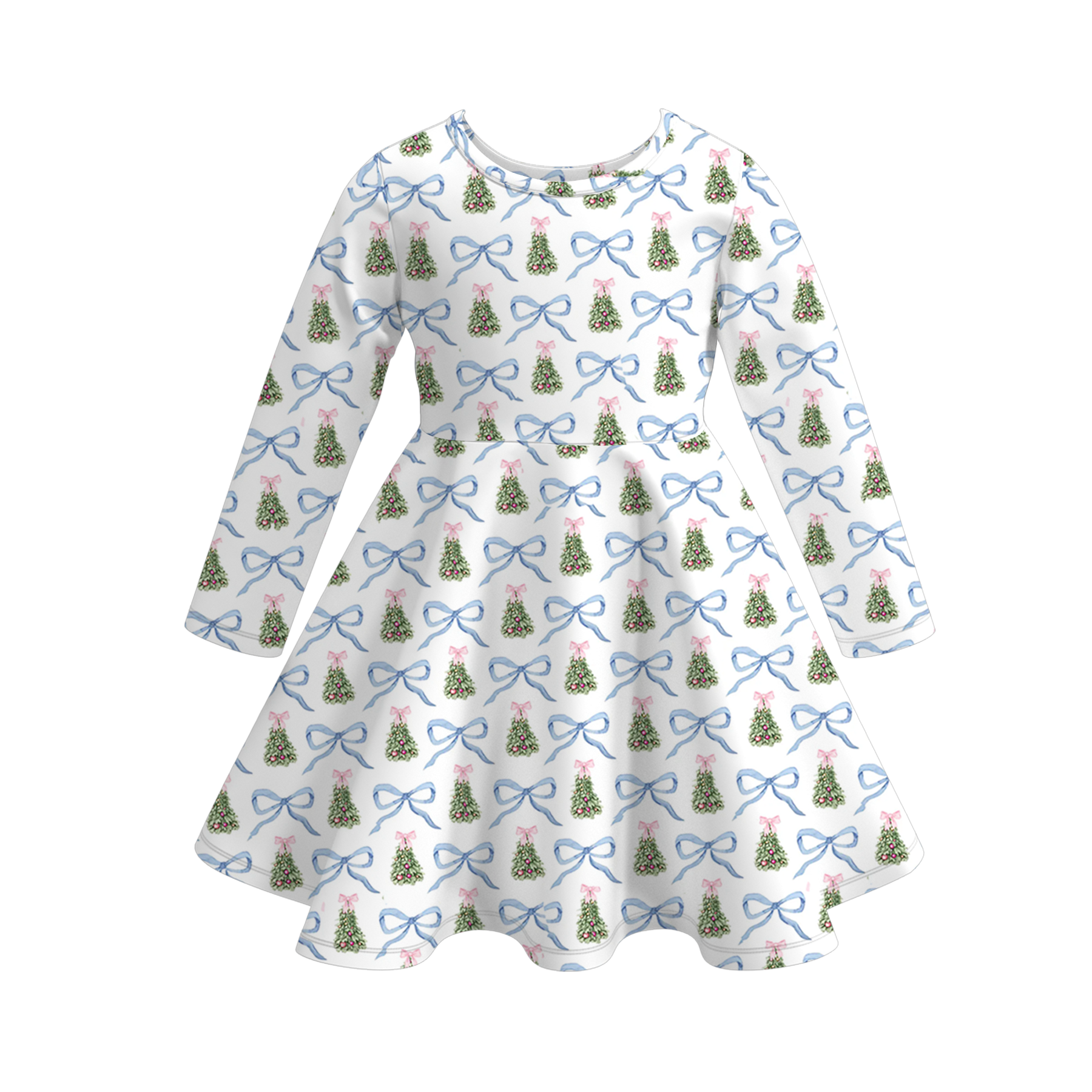 （Pre Order）Girls Christmas Tree Print Dress,Set&Jumpsuit