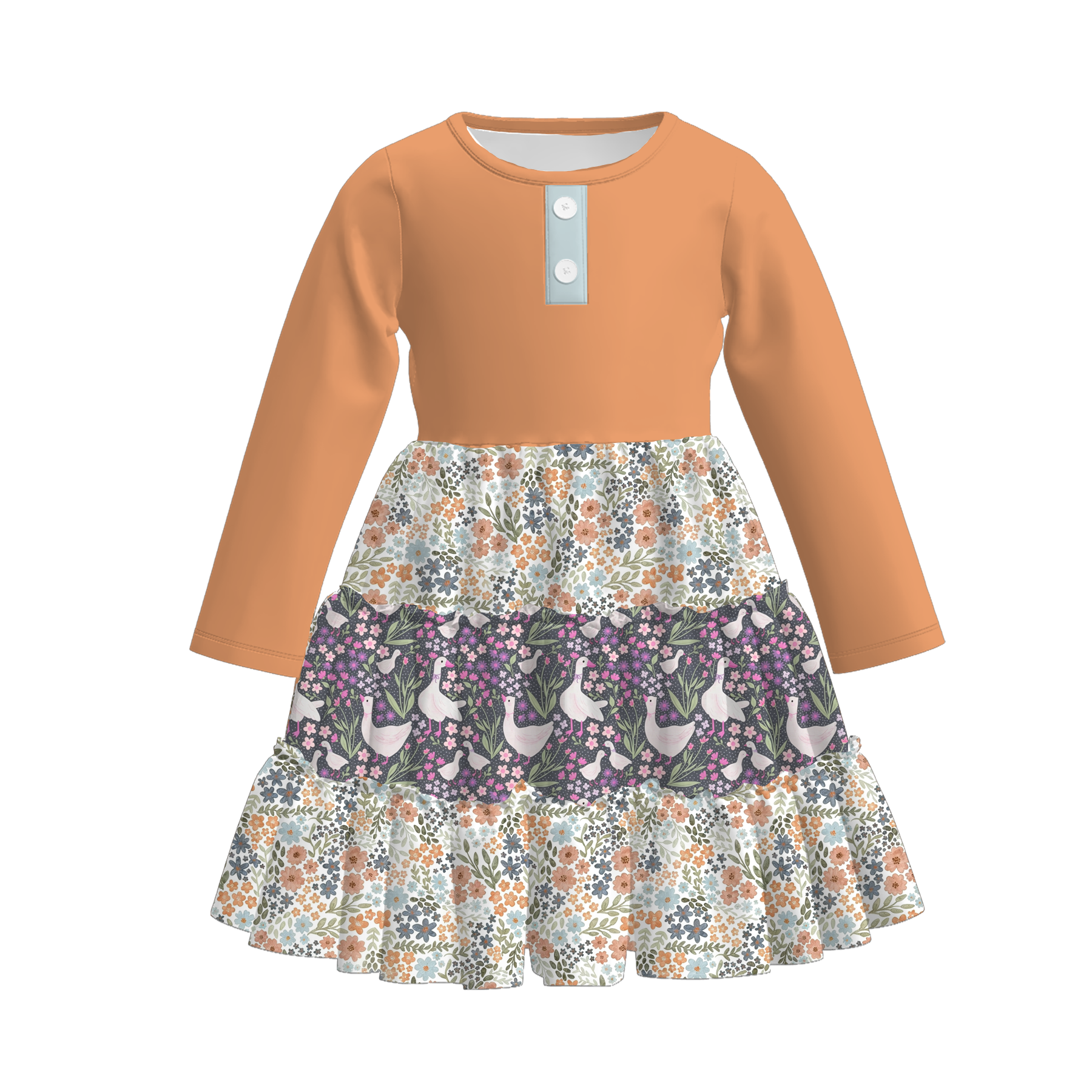 （Pre Order）Family Fall Floral Print Dress