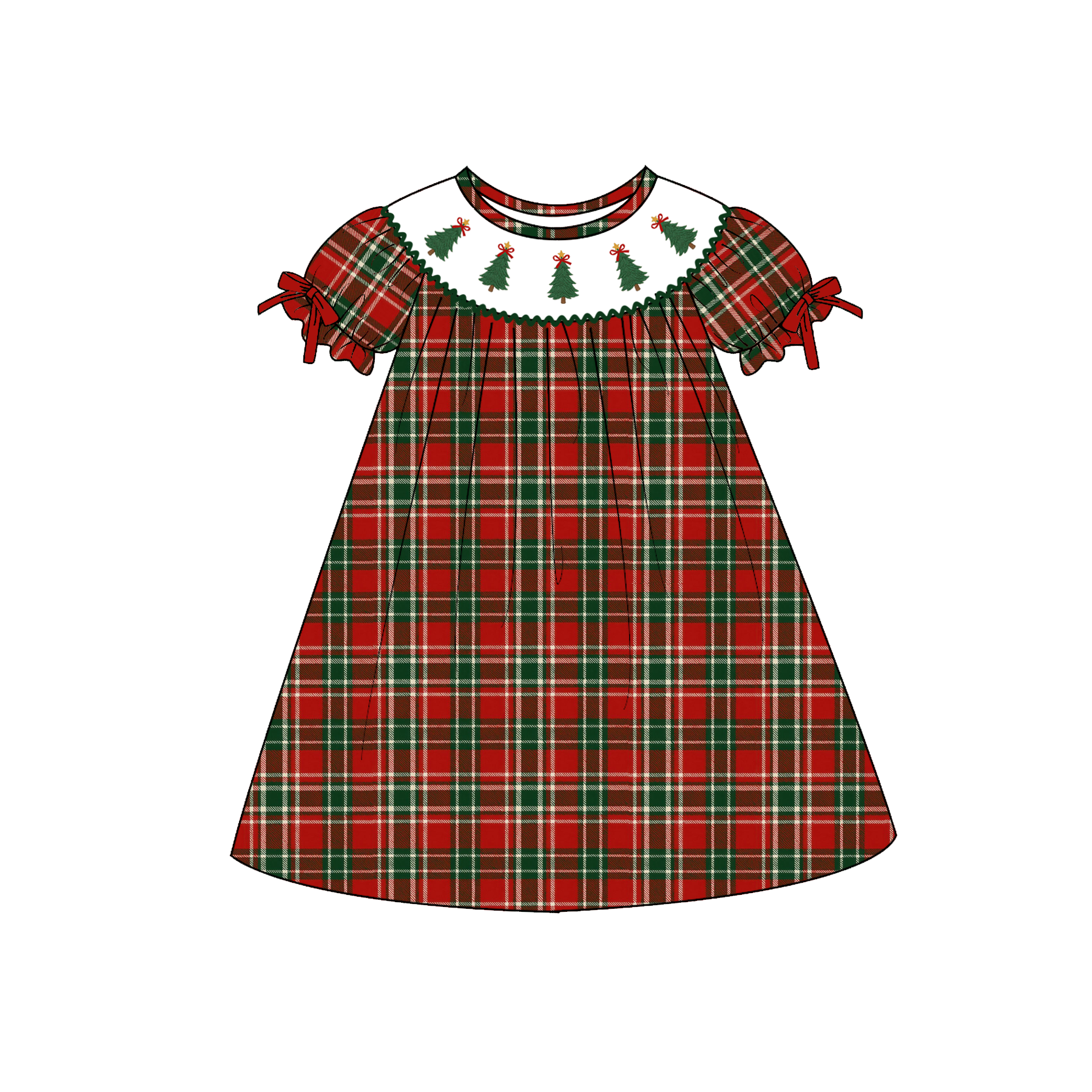 （Weekly Pre-Order）Siblings Christmas Embroidery Smocked Dress&Romper（Ends Wednesday）