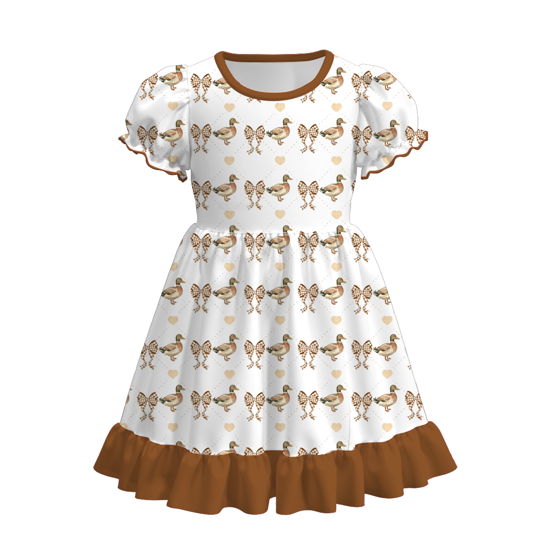 （Pre Order）Girls Fall Duck Print Dress