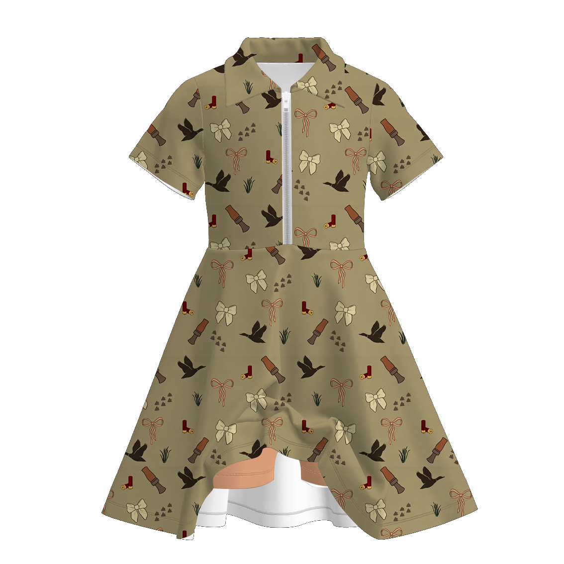 （Pre Order）Girls Fall Hunting Print Skort Dress