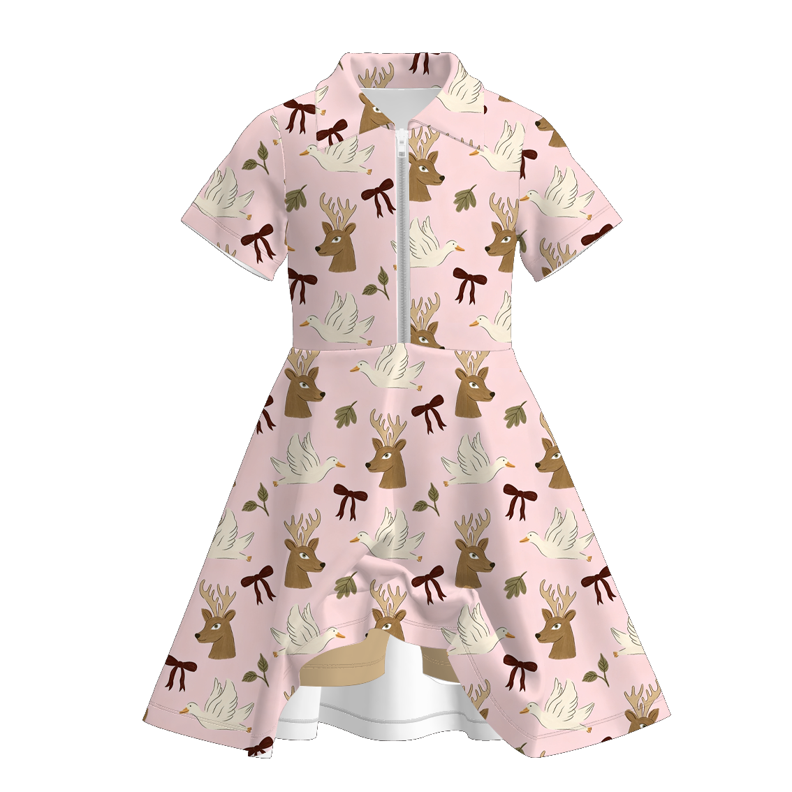 （Pre Order）Girls Fall Hunting Print Skort Dress