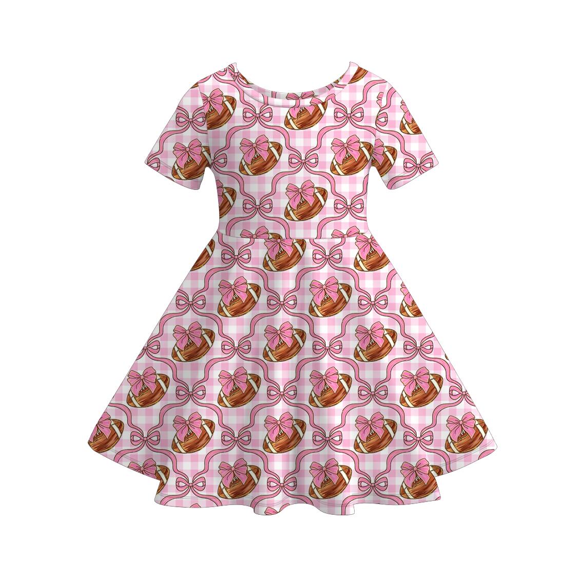 （Pre Order）Girls Fall Football Print Dress