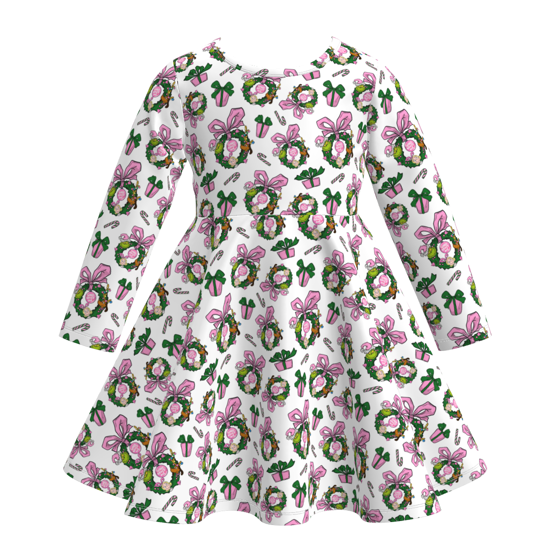 （Pre Order）Girls Christmas Print Dress