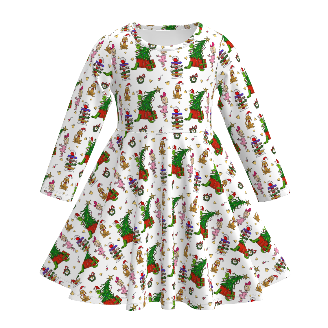 （Pre Order）Girls Christmas Print Dress
