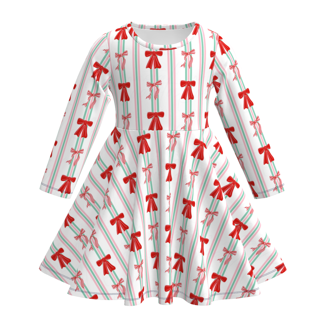 （Pre Order）Girls Christmas Print Dress