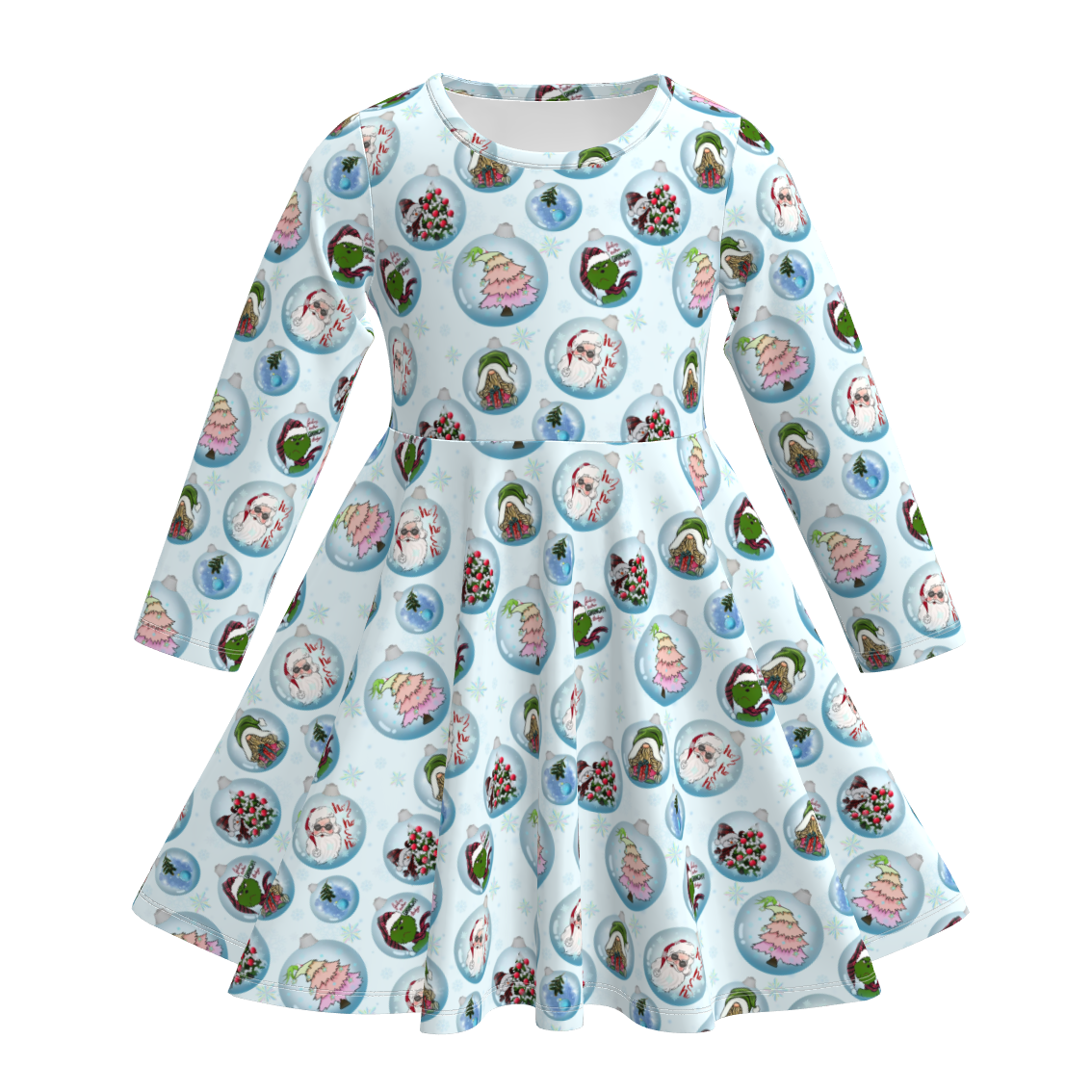 （Pre Order）Girls Christmas Print Dress