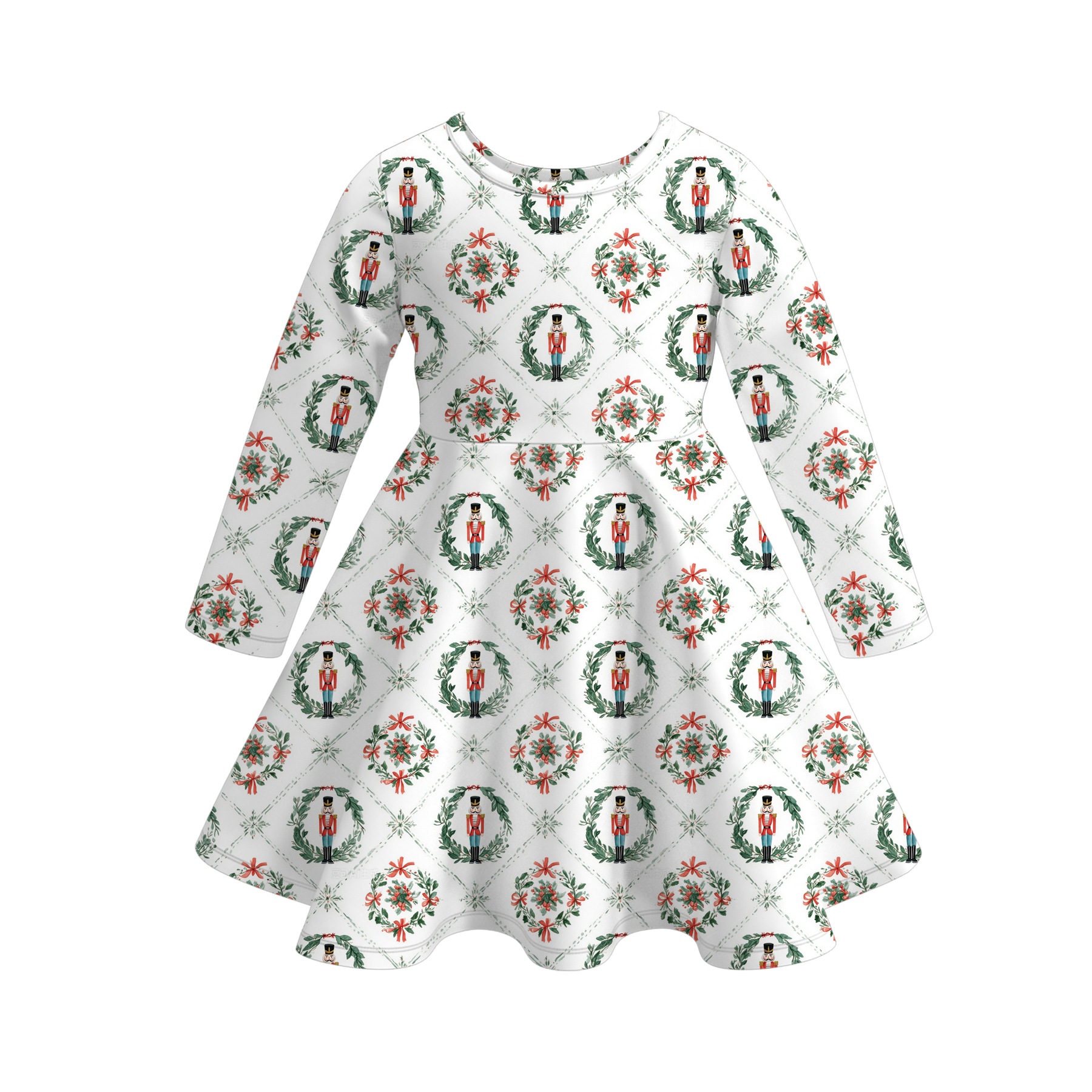 （Pre Order）Girls Christmas Print Dress&Pajamas