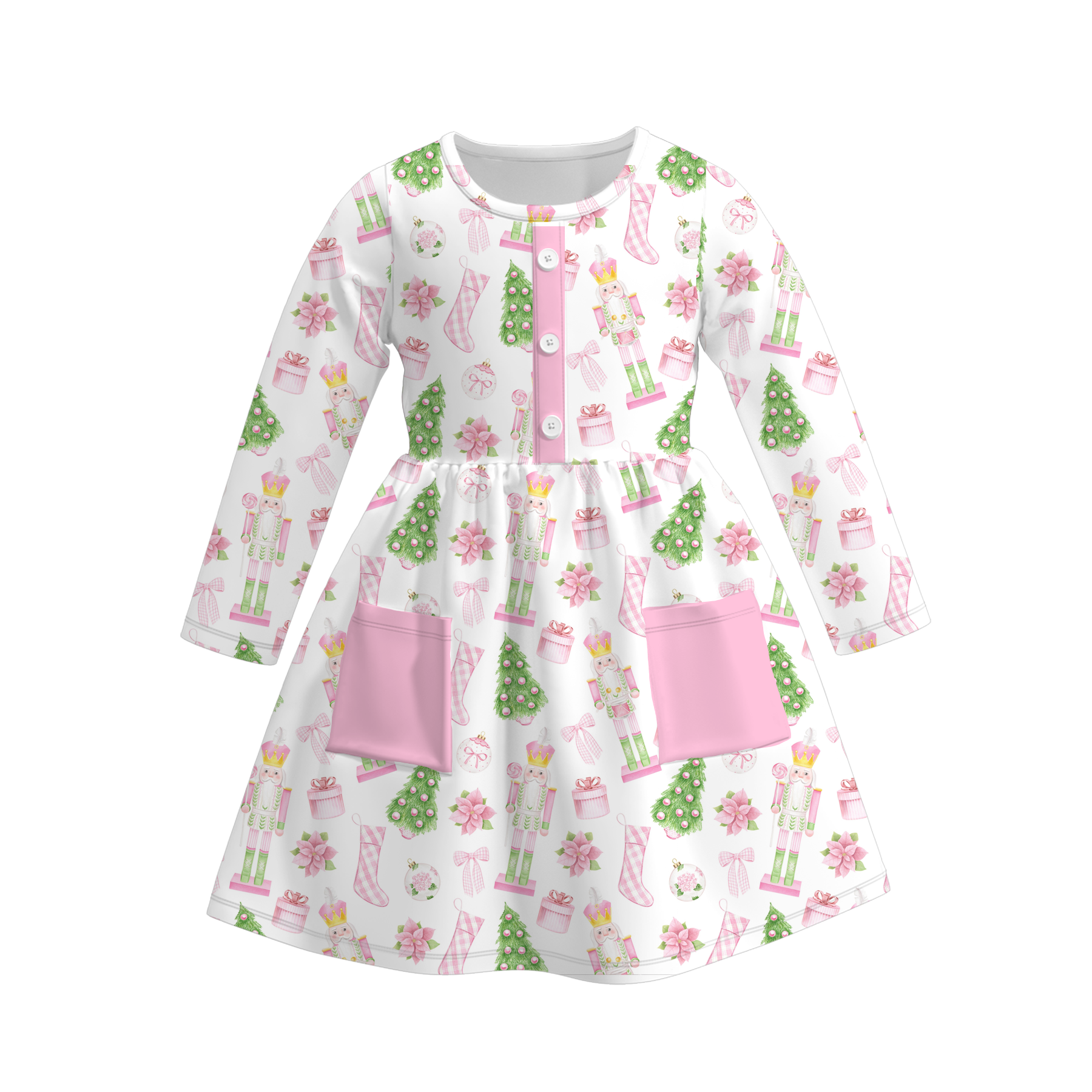 （Pre Order）Sisters Christmas Print Dress,Set&Romper