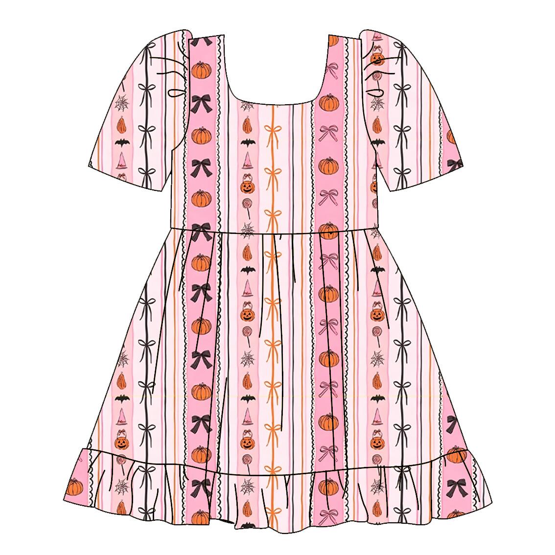 （Pre Order）Sisters Halloween Print Dress,Set&Romper