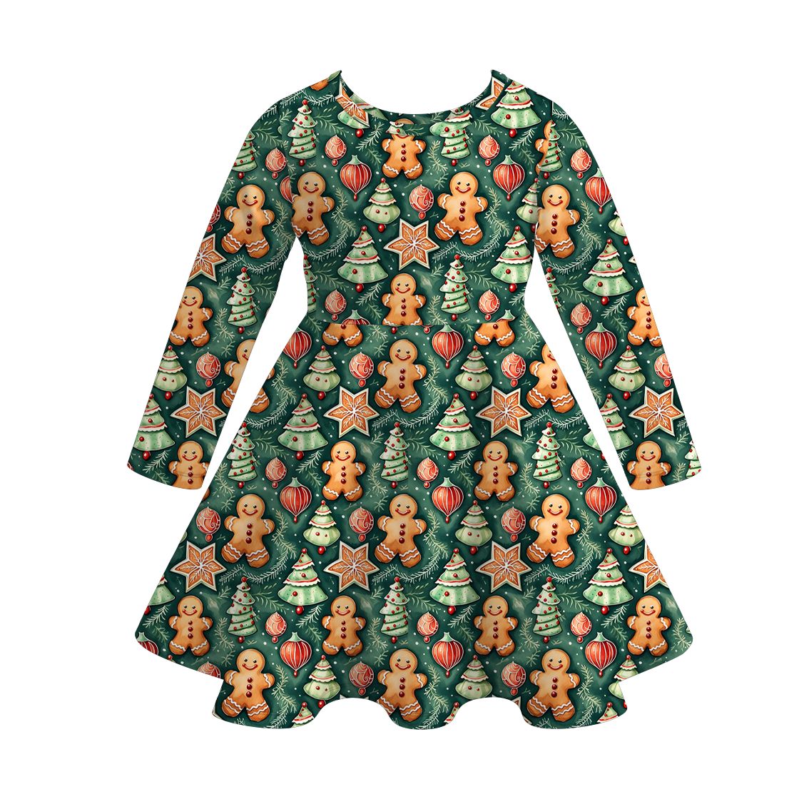 （Pre Order）Girls Christmas Print Dress