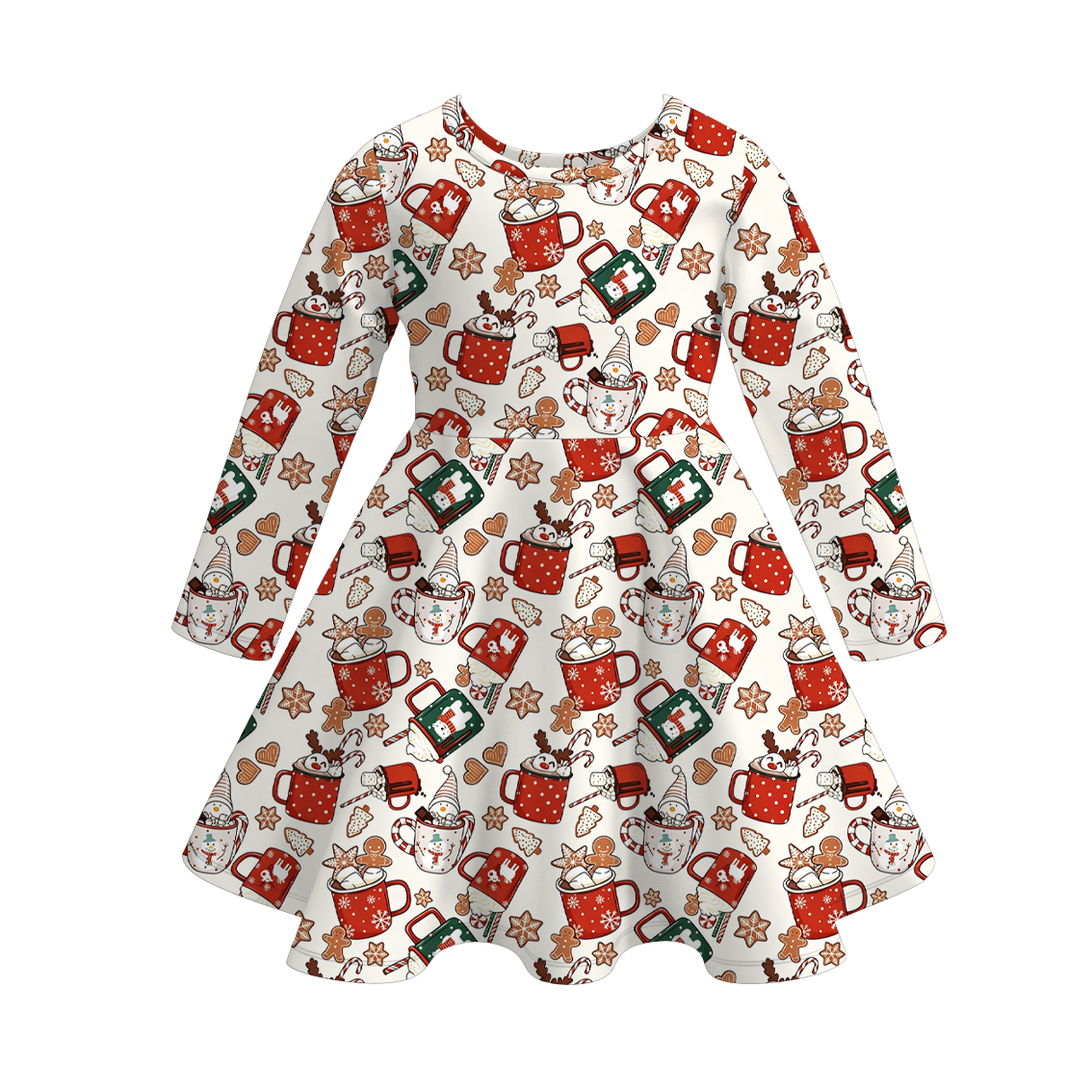 （Pre Order）Girls Christmas Print Dress
