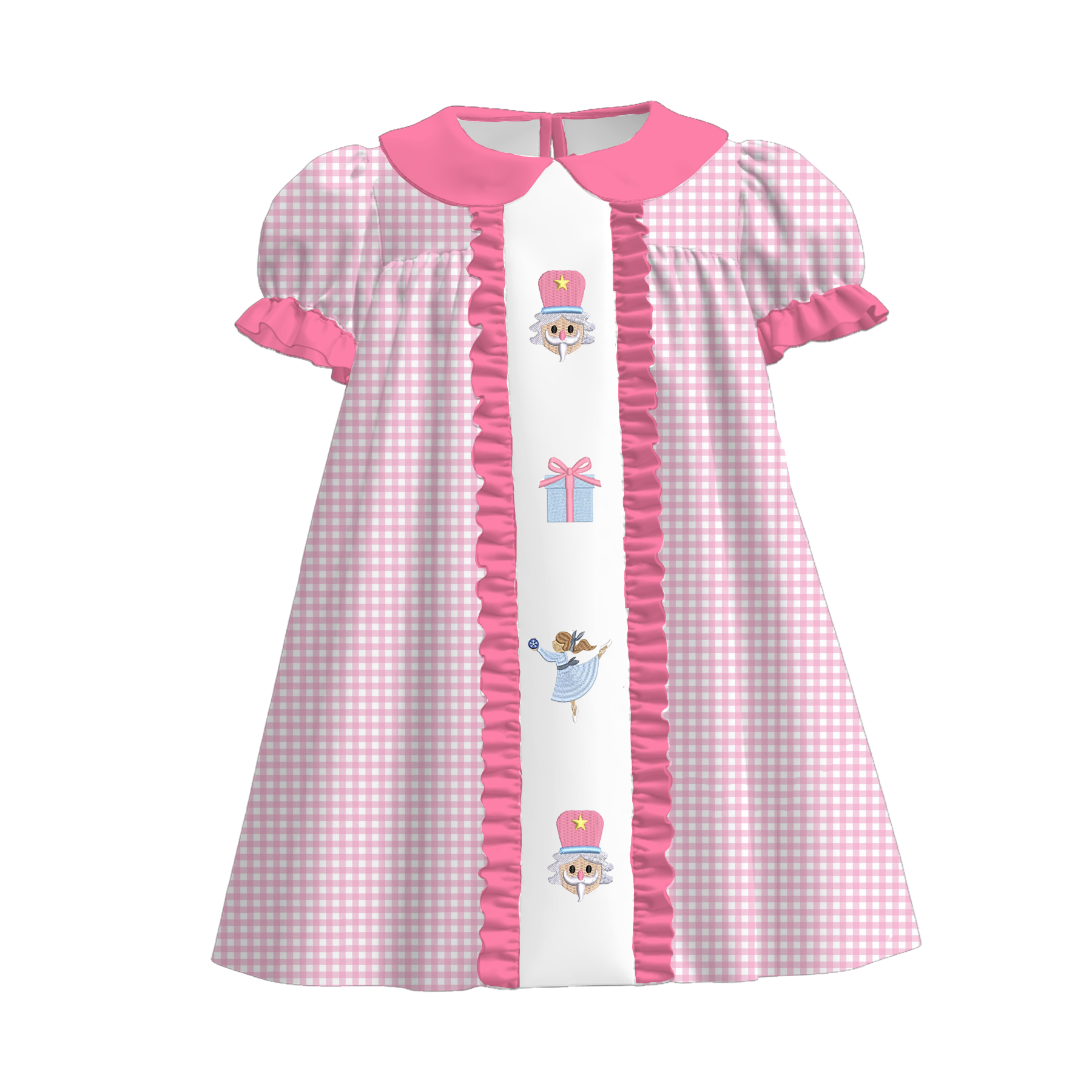 （Pre Order）Sisters Christmas Nutcracker Embroidery Dress&Romper